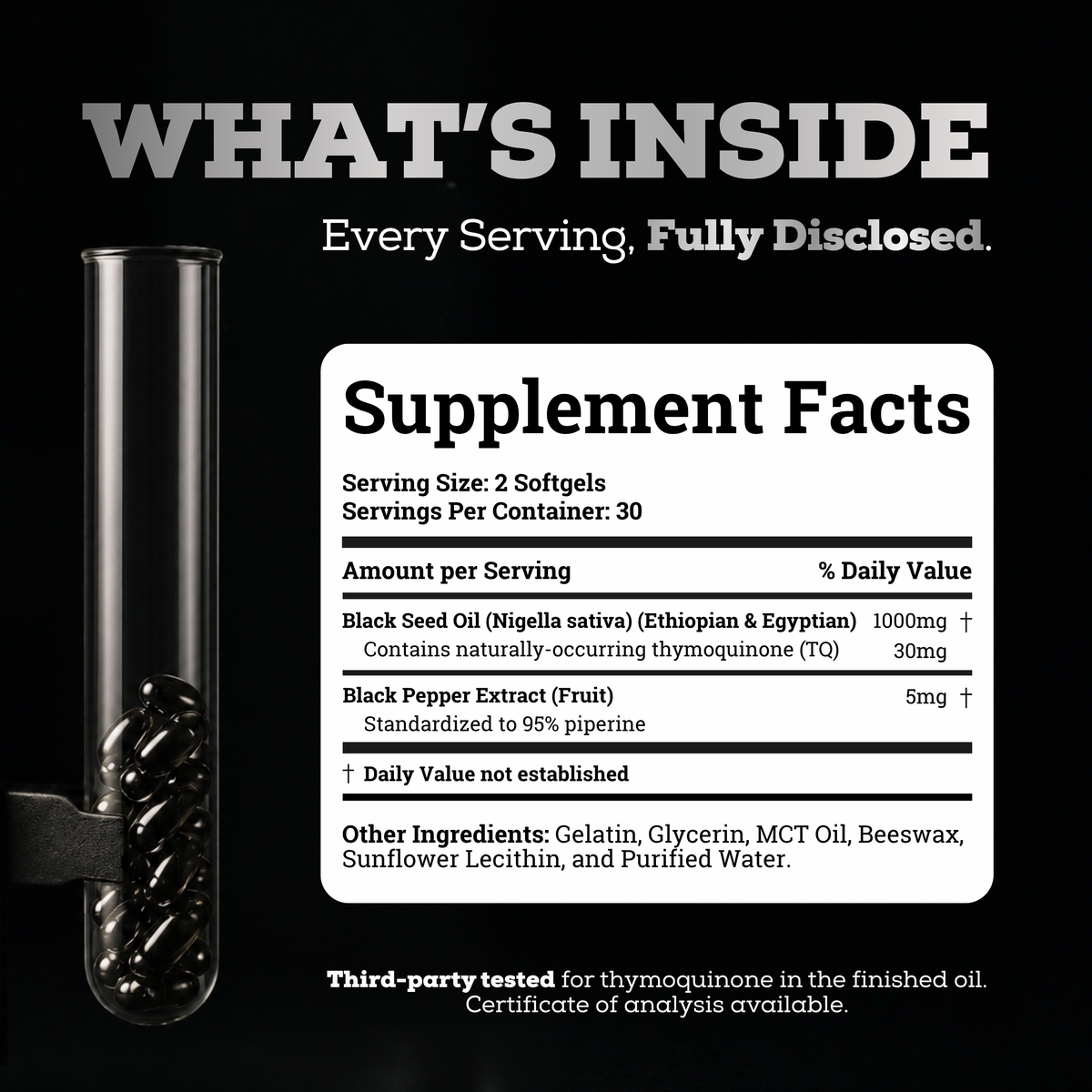 Ethiopian Black Seed Oil 1000MG Softgels