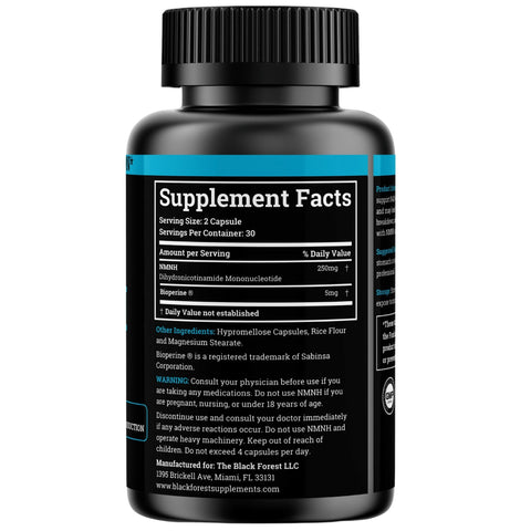 Black Forest NMNH 250MG | Enhanced with BioPerine® for 3X Absorption