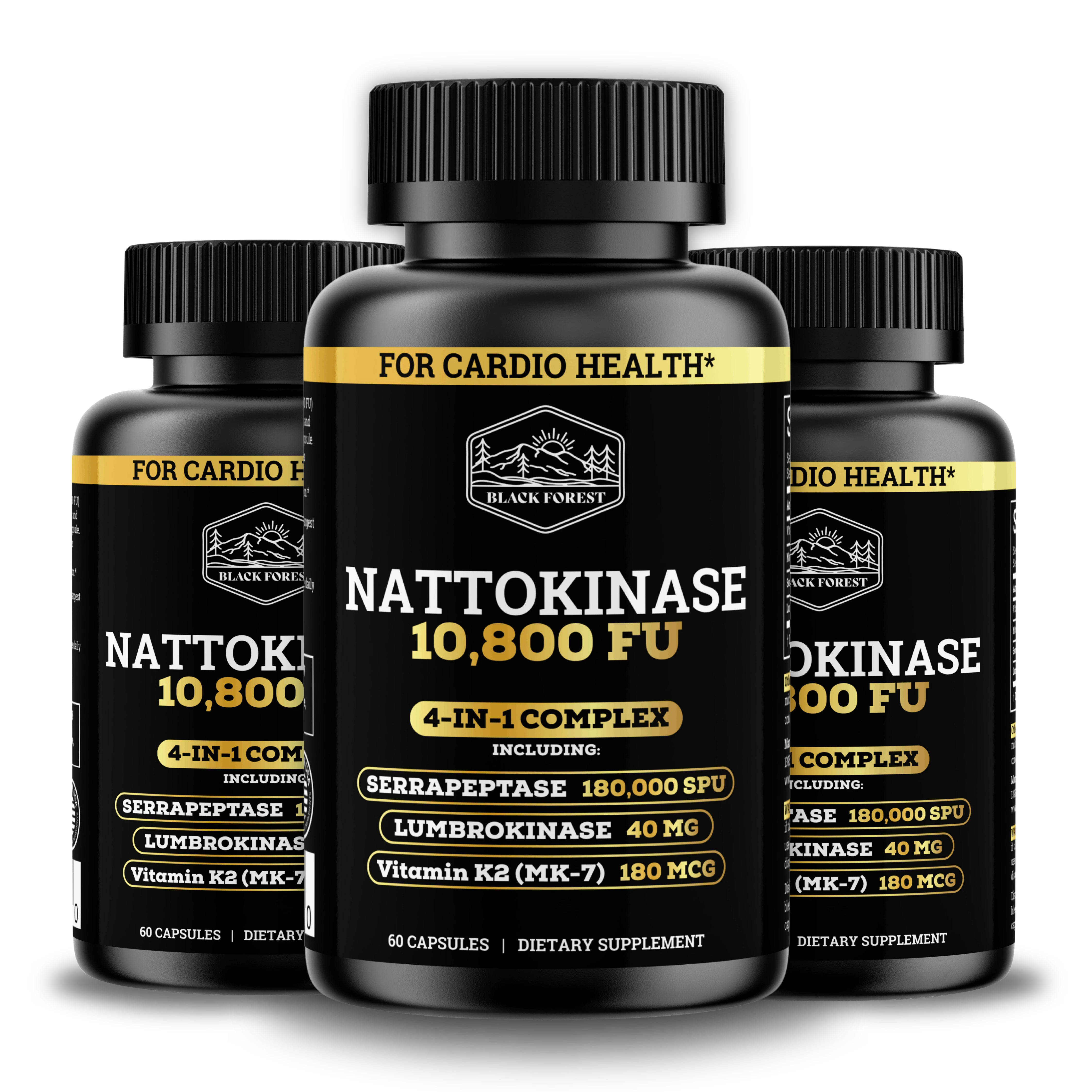 3 Bottles of Nattokinase 4-in-1 Cardio Complex 10,800 FU