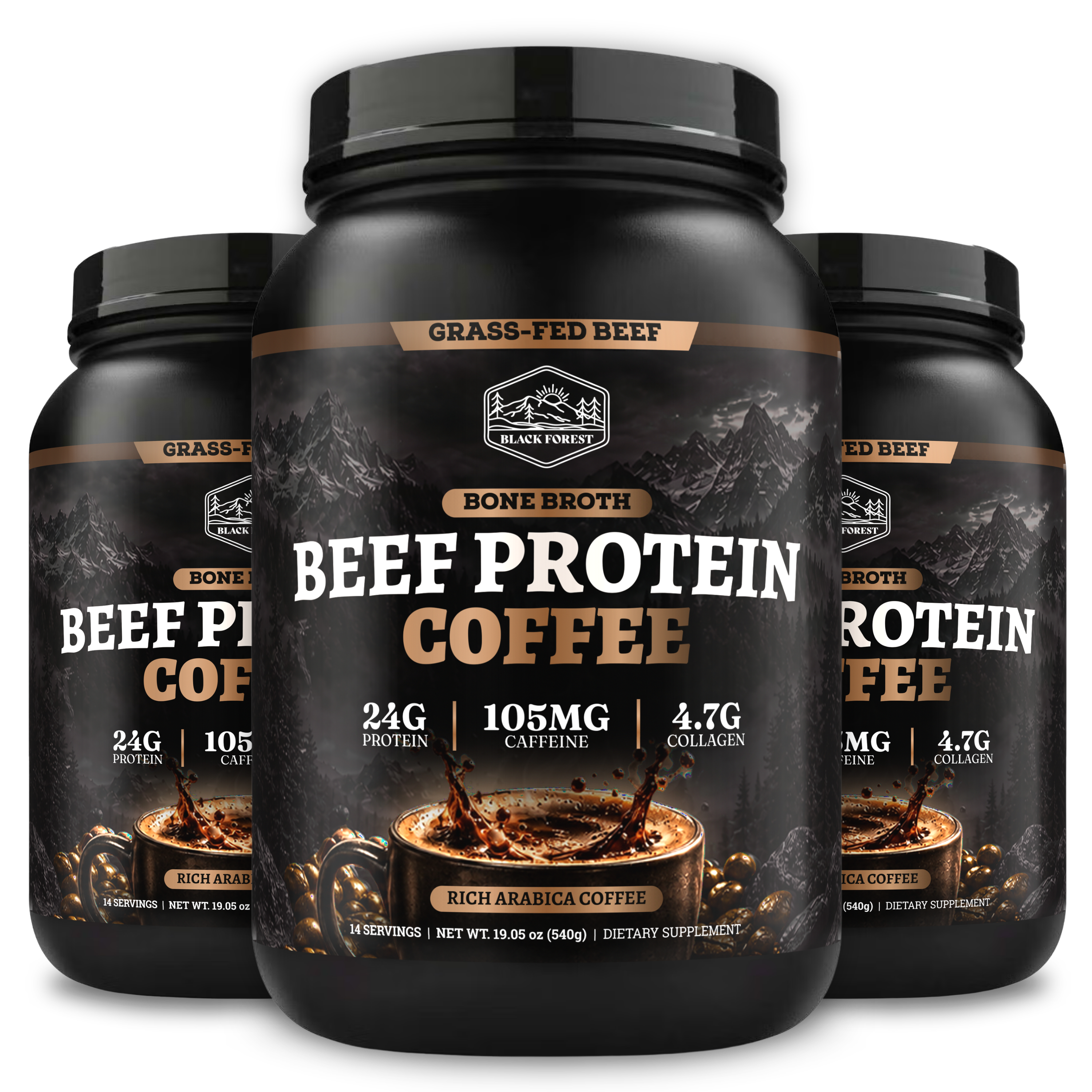 3 Bottles of Ancestral Beef Protein Coffee
